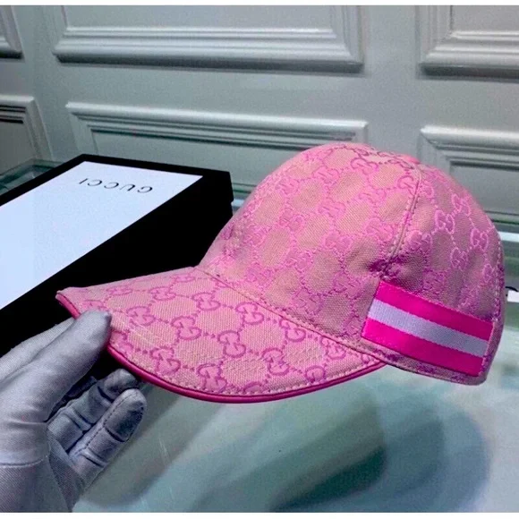 ★GUCCI ★GG CRYSTAL BASEBALL Cap ピンク GG canvas baseball hat in pink | GUCCI® US